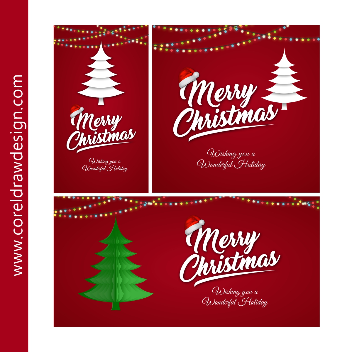 Christmas Banners Collection with Tree & Lights Free CDR