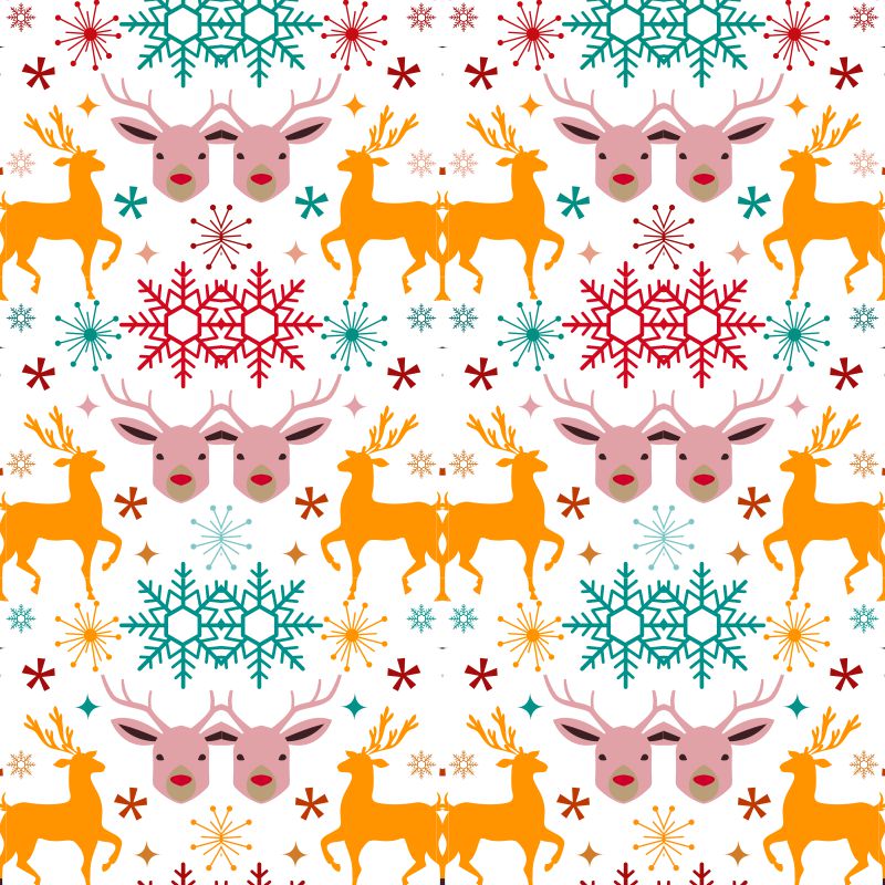 Christmas dear snow flakes background design vector