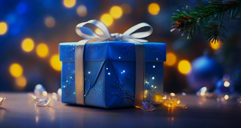 christmas decoration background with gift box