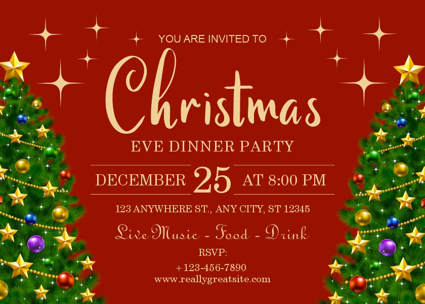 Christmas party invitation poster design download for free