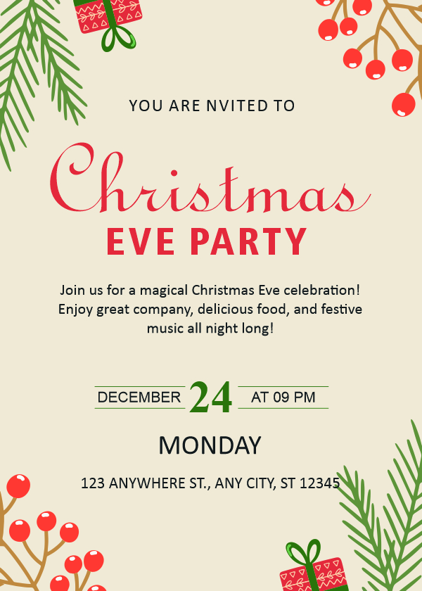 Christmas party poster design CDR file download for free