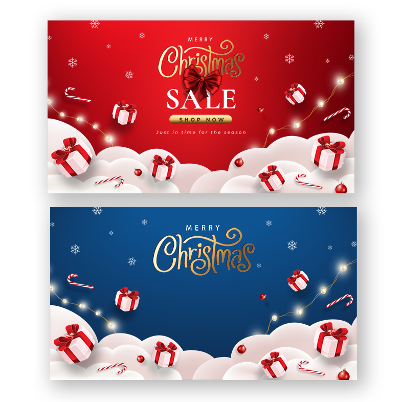 Christmas sale banner design template Free Psd
