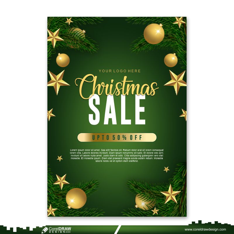 christmas sale poster design template free