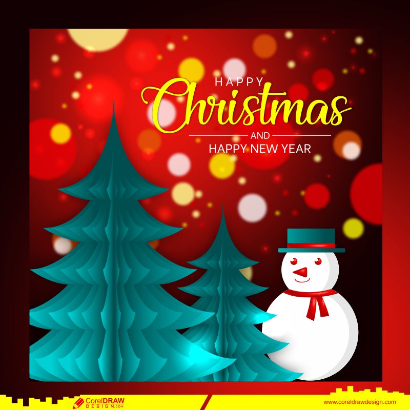 Christmas sparkling background snowman Free Vector Design