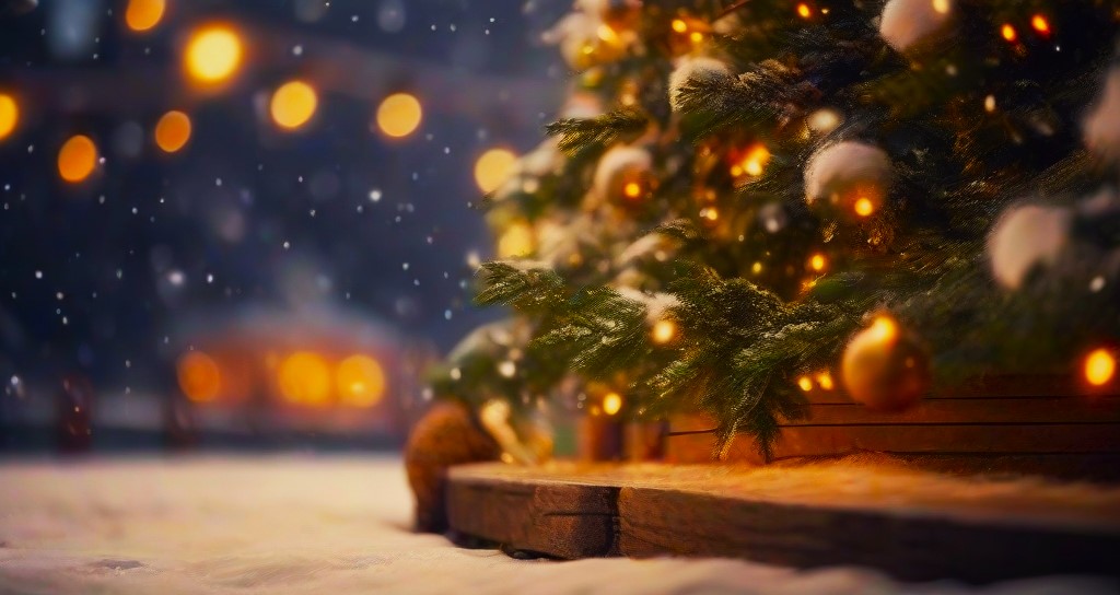 Christmas Tree with Decorations background