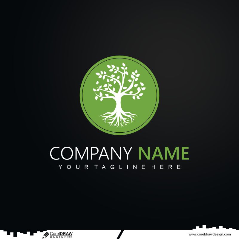 Circle Nature Tree logo customizable tree logo templates