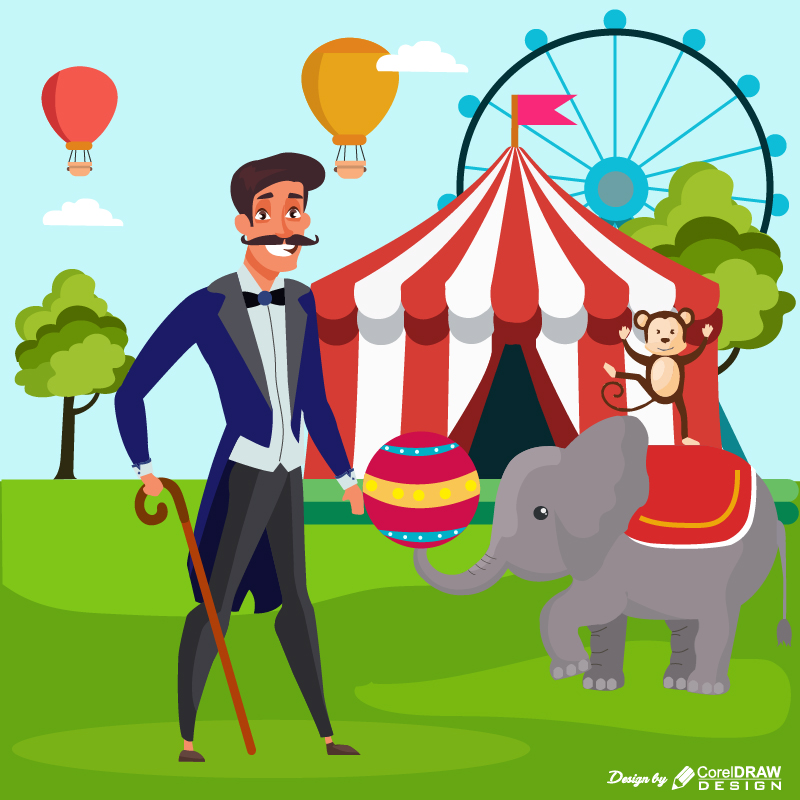 Circus Poster Illustration Free Vector