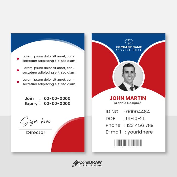 Clean Elegant Colorful identity card vector