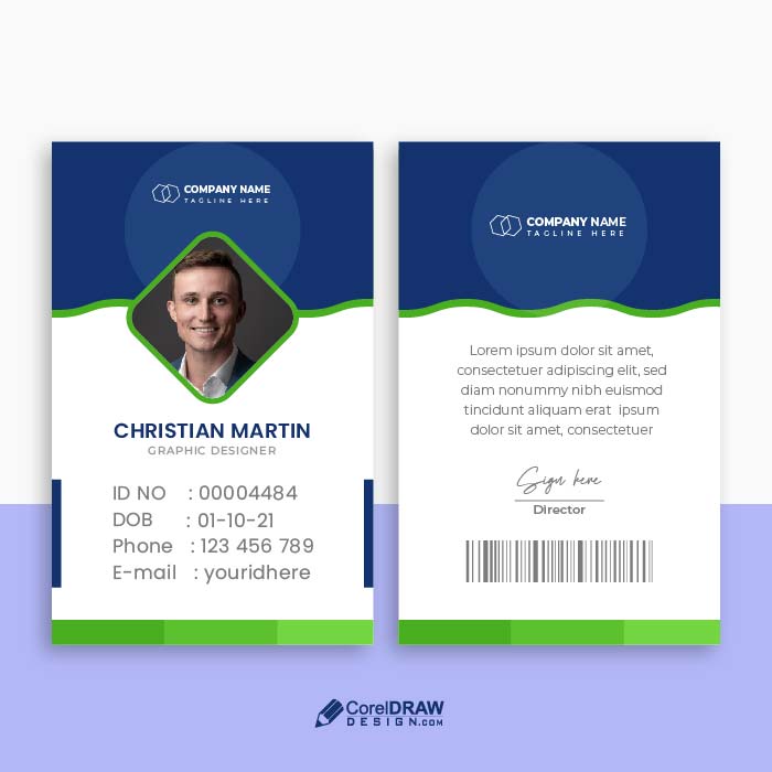 Clean Employee Id Card Concept professional Id Card template vector