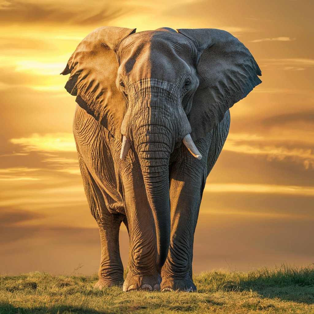 Closeup of elephant in moody sunset hd stock image