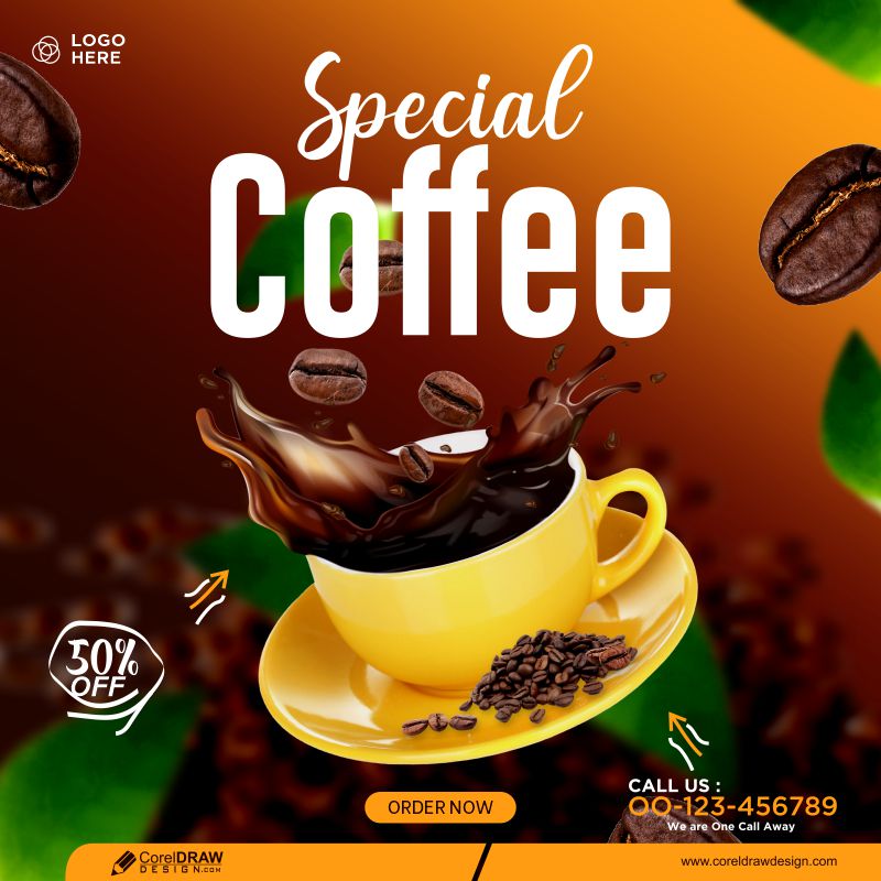 Coffee Drink Menu Social Media Post Banner Template Free Design
