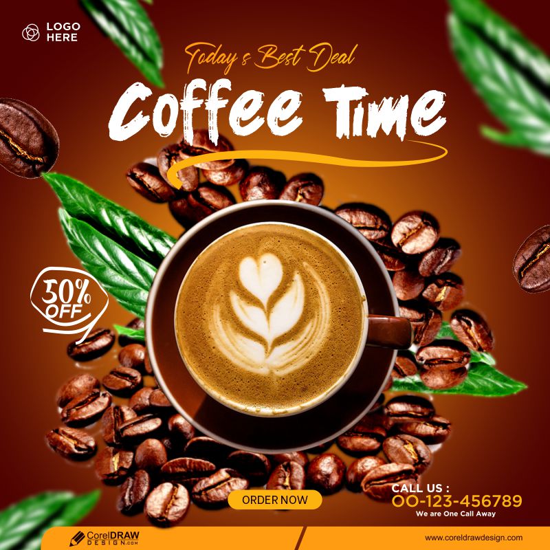 Download Coffee Shop Banner Template Free Design | CorelDraw Design
