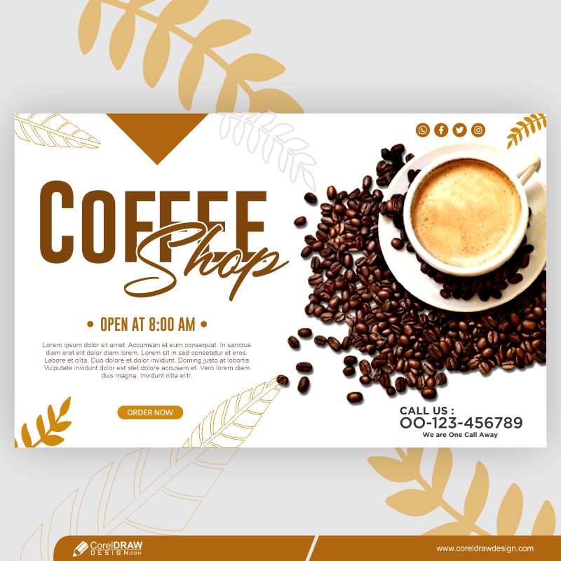 Download Coffee Shop Banner Template Free Vector Design | CorelDraw