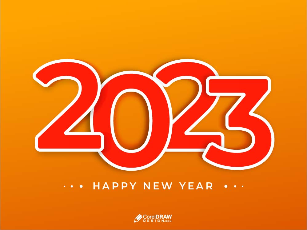 Colorful Abstract 2023 new year lettering card vector