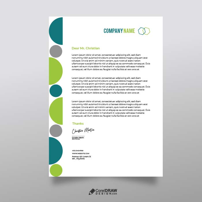 Colorful Abstract Company Letterhead Vector Template