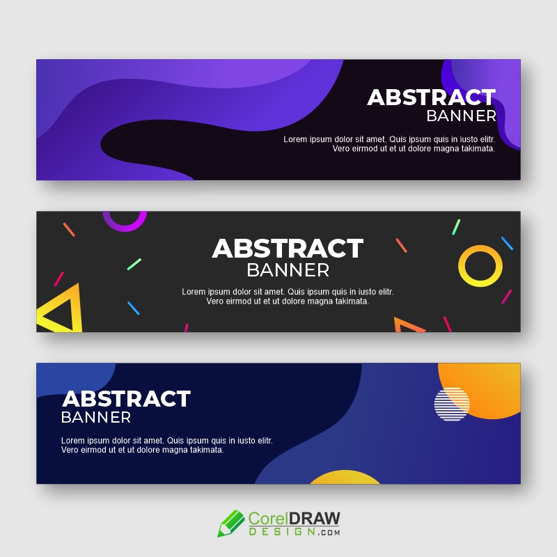 Colorful Abstract Web Banner Templates. Free Vector