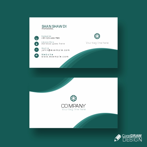 Colorful Business Card Mock Up Free Vector