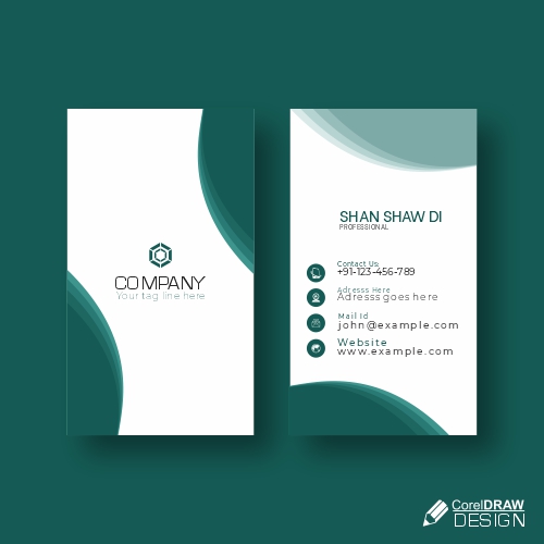 Colorful Business Card Mock Up Free Vector Design