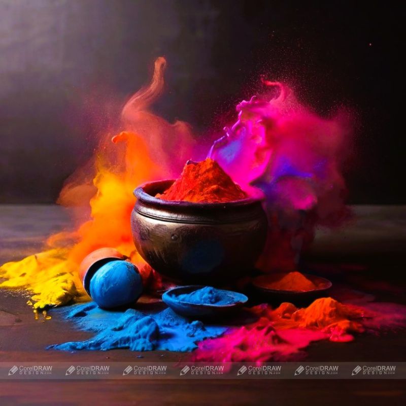 colorful holi dark background