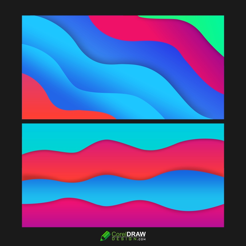 Colorful Modern Trendy Abstract Wavy Background, Free Vector