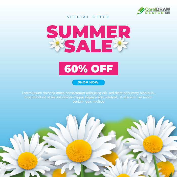Colorful Summer Sale Social Media Template