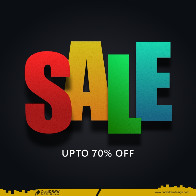 Colorful Text Sale On A Black Background Vector