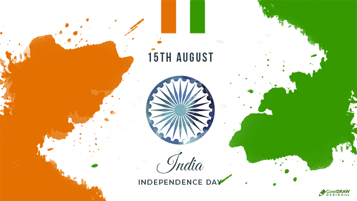 Colorful Trendy India Independence day 15 august background