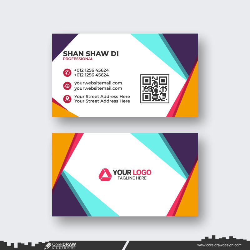 colorfull abstract business card design template dowanload 