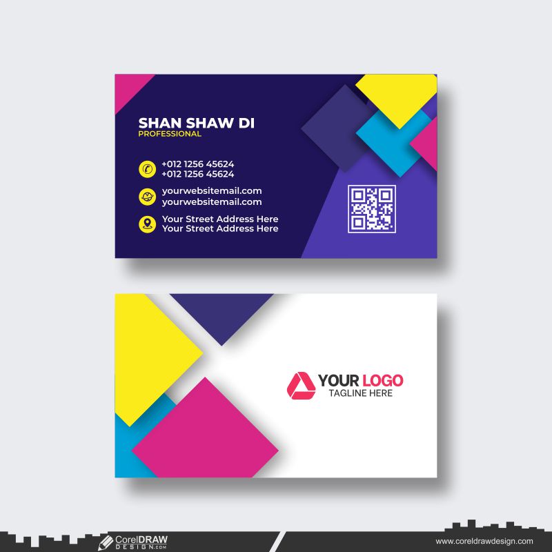 colorfull abstract business card dowanload design