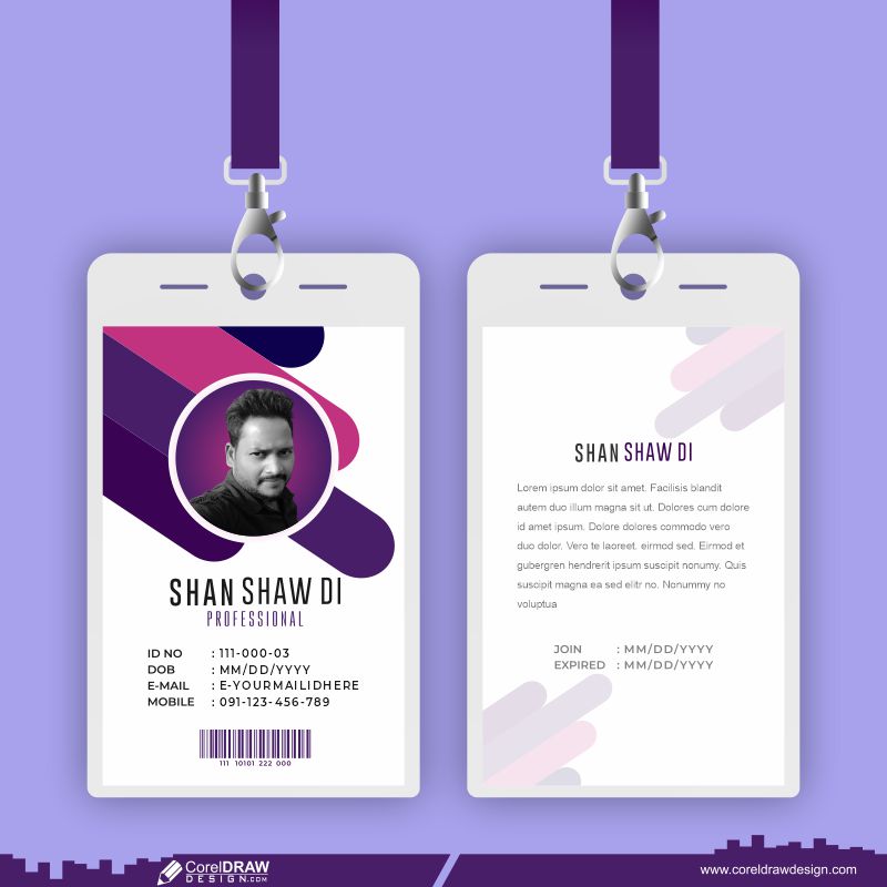 Colorfull Id Cards Template Free Vector Design