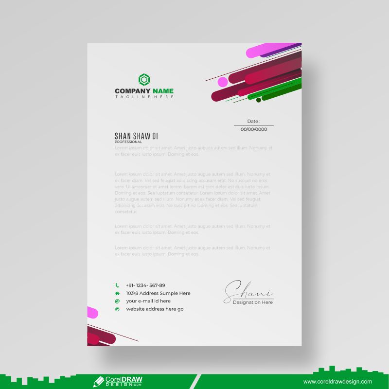 Colorfull Letter Head Template With Logo Design CDR