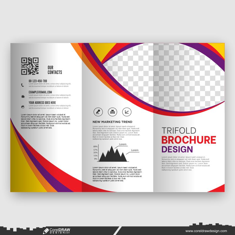 colorfull trifold business brochure design template