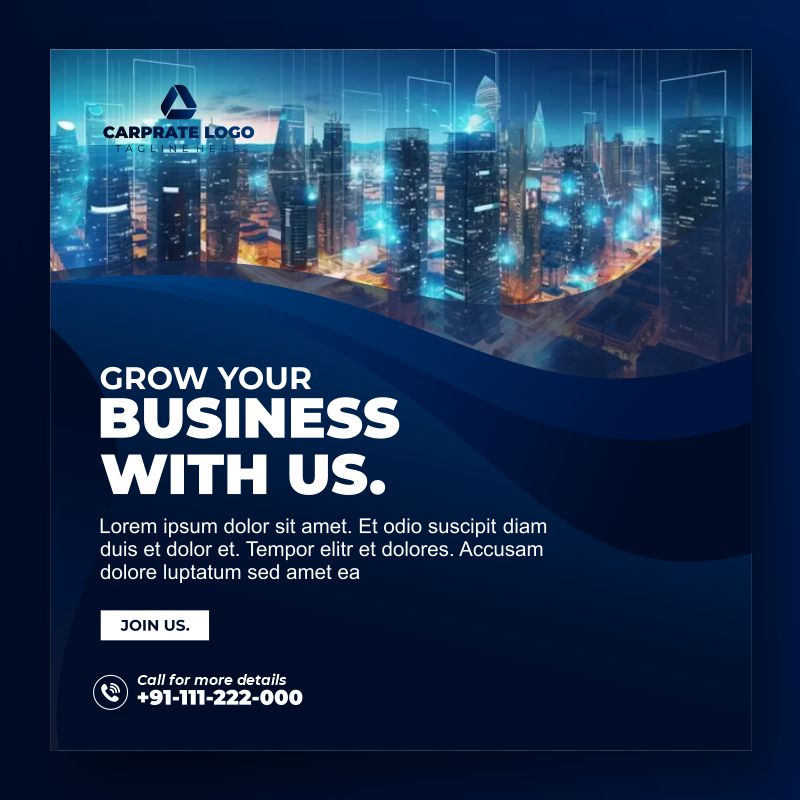company blue business template banner cdr vector