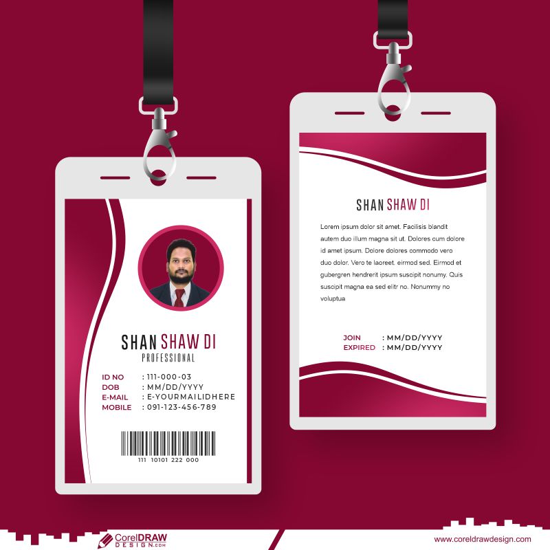 Download Company Branding Id Cards Template With Photo CDR Vector ...