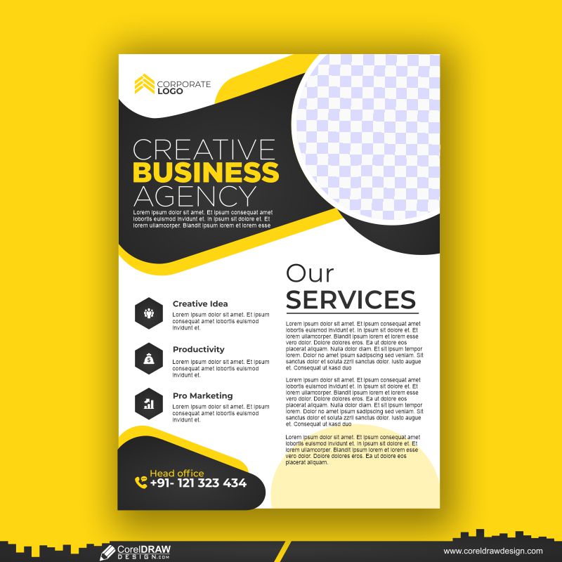 company business flyer design premium vector cdr