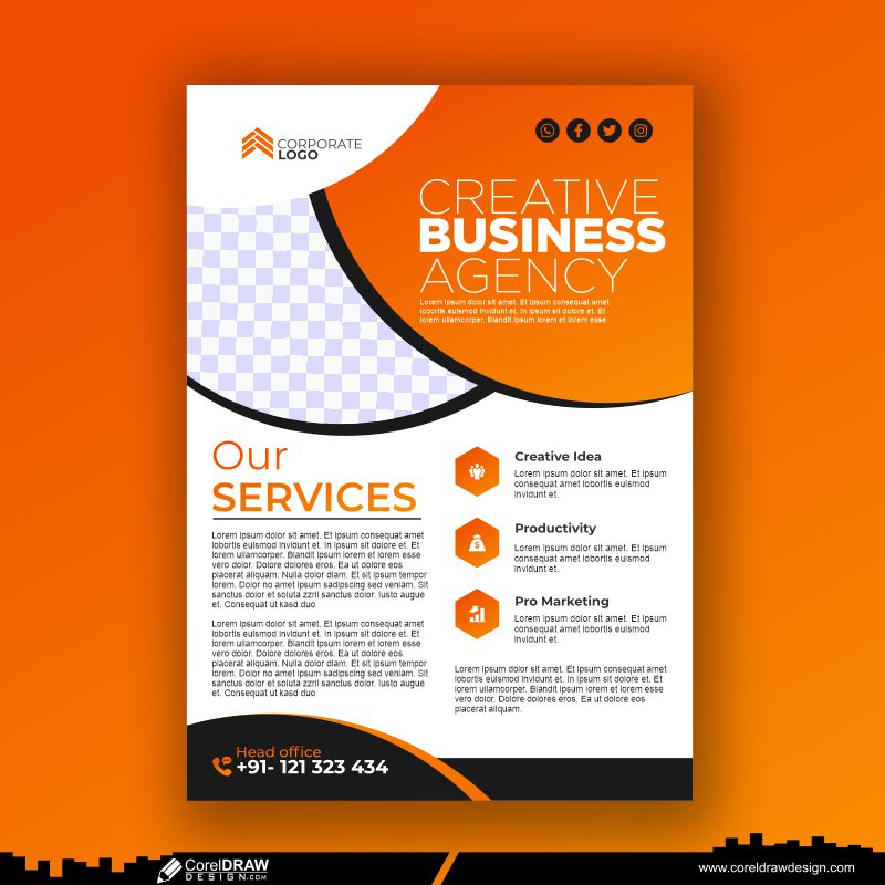 company business flyer design premium vector cdr template