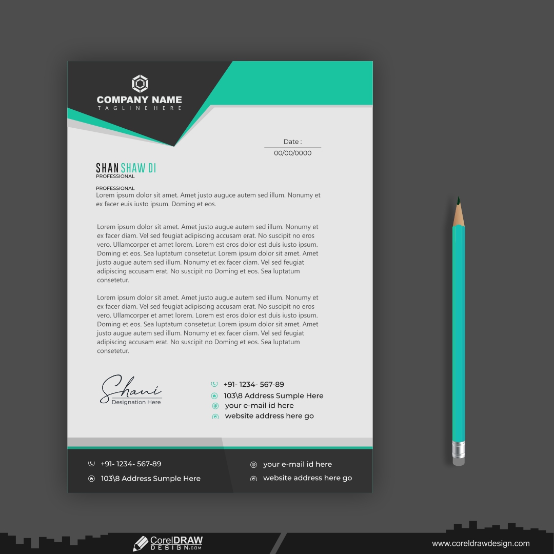 company business letterhead template design CDR