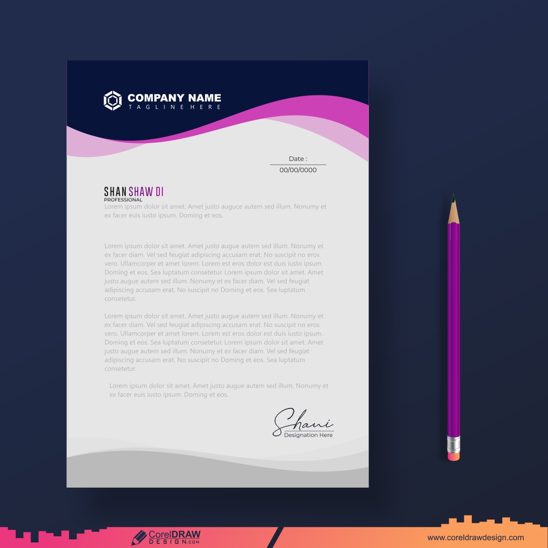 company business letterhead template design CDR free