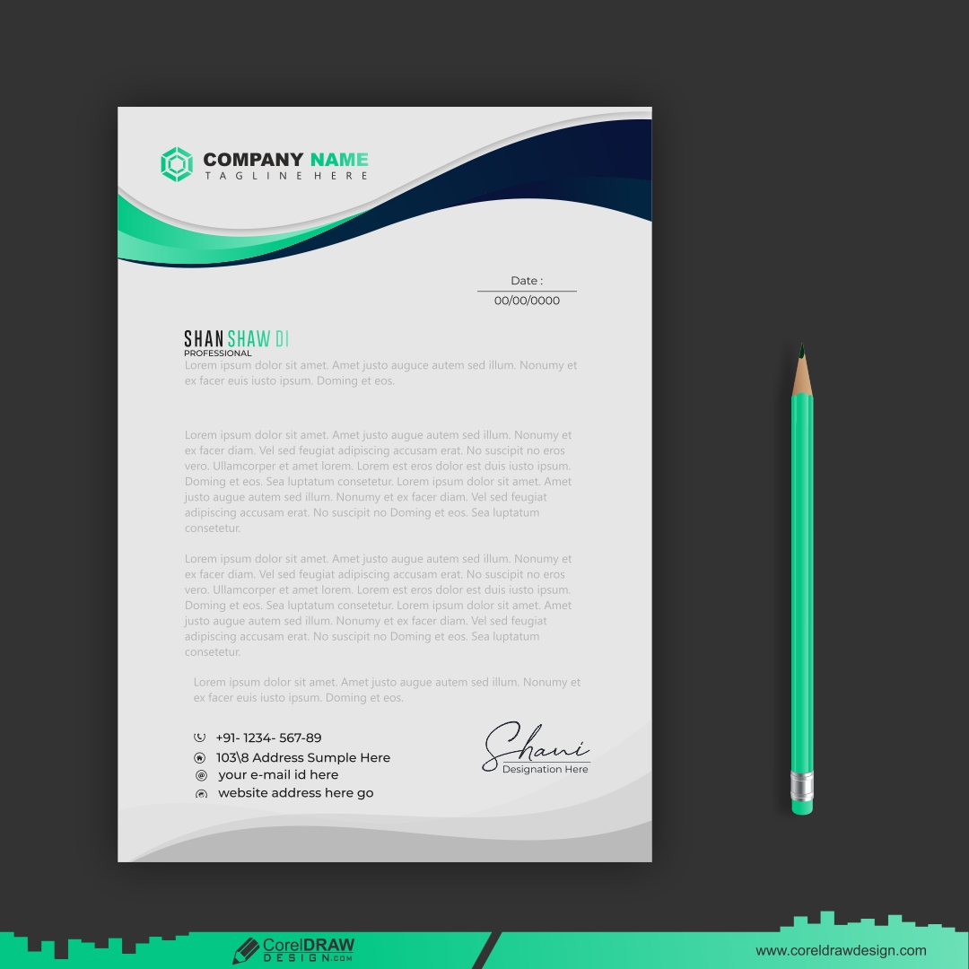 company business letterhead template design CDR free design