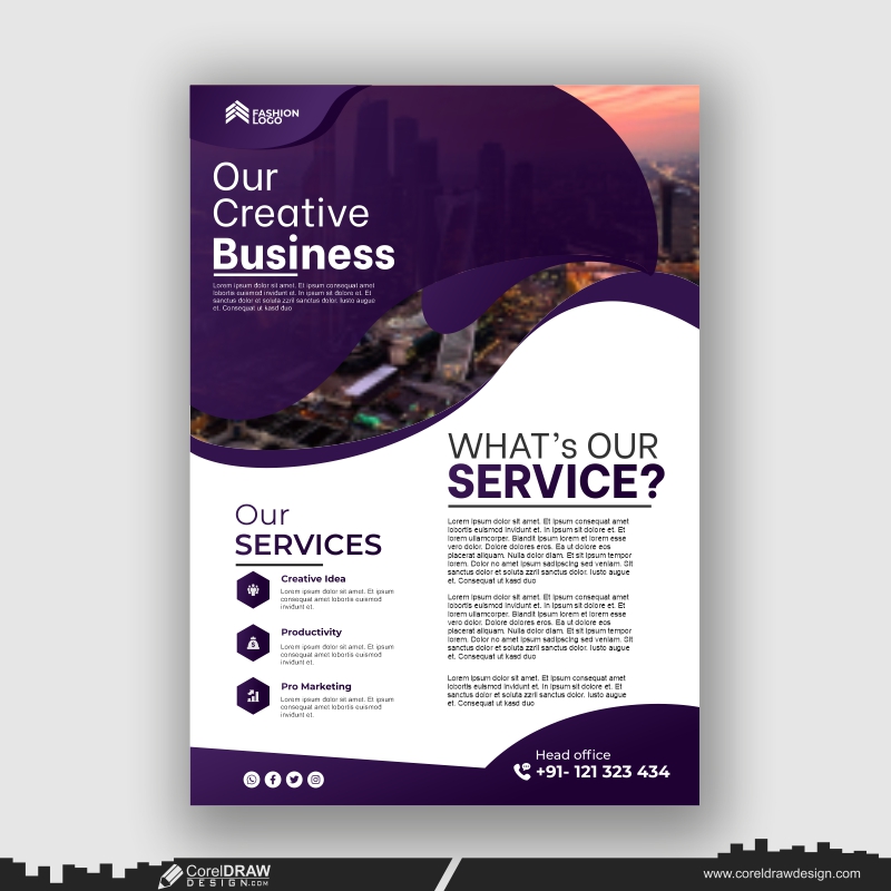 Company Flyer Cover Design Template cdr