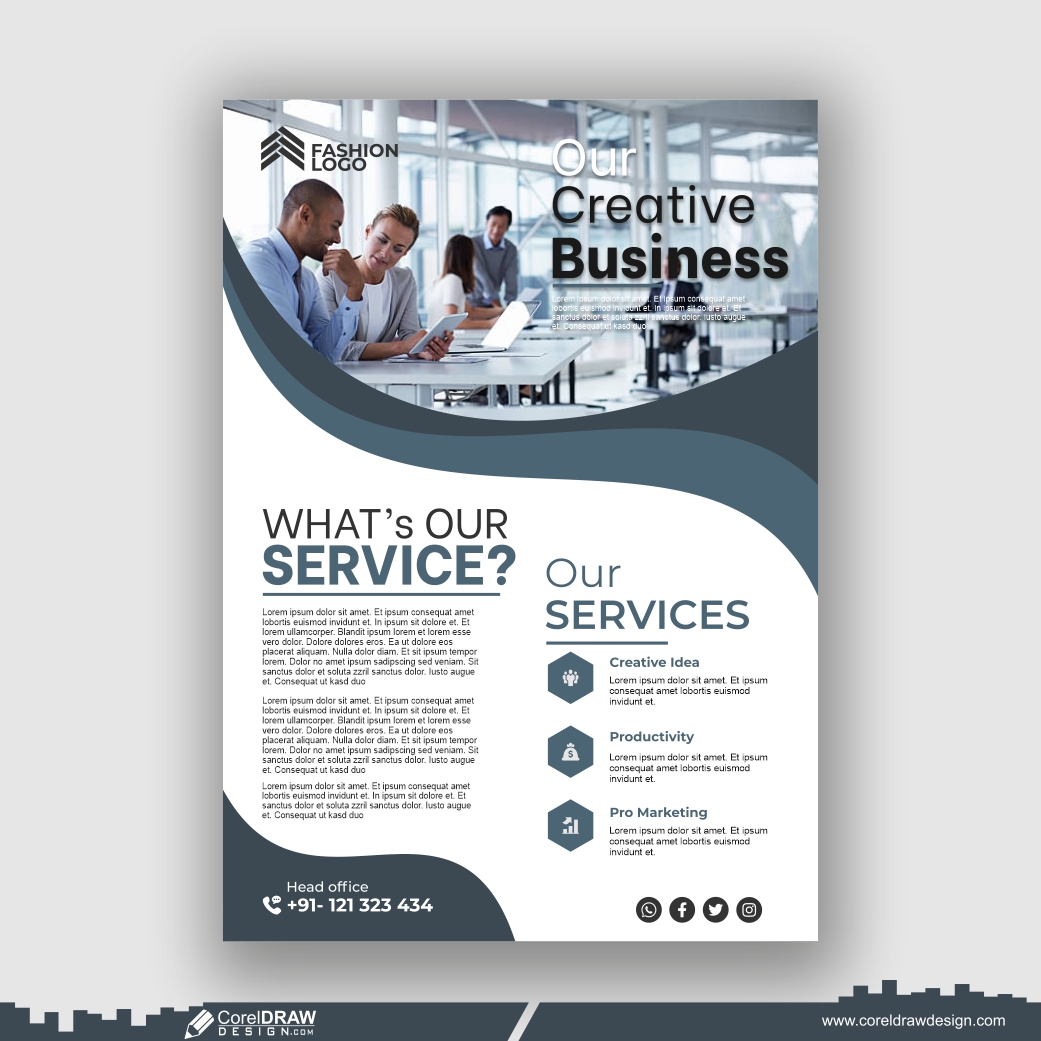 company flyer cover design template premium free design vector