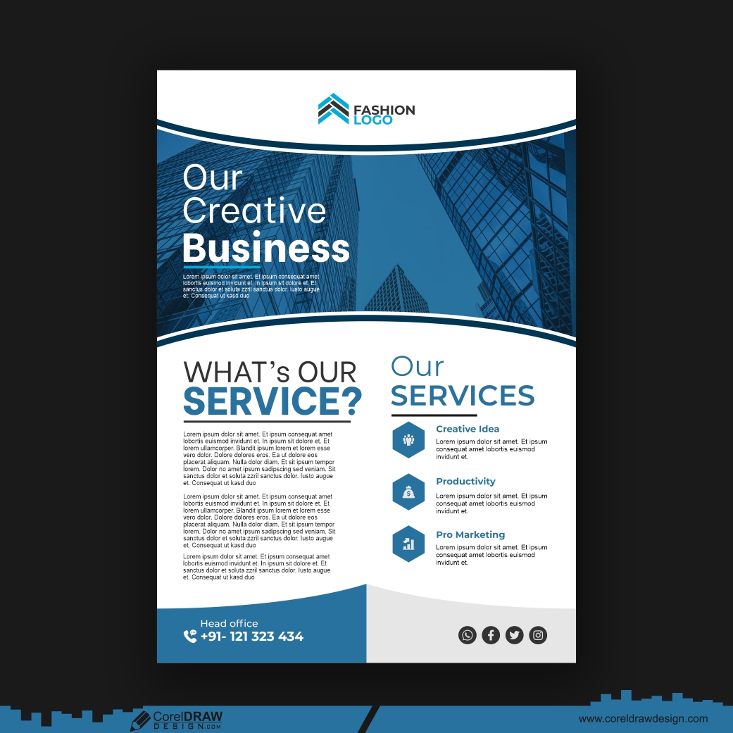 company flyer cover design template Premium Vector free design cdr