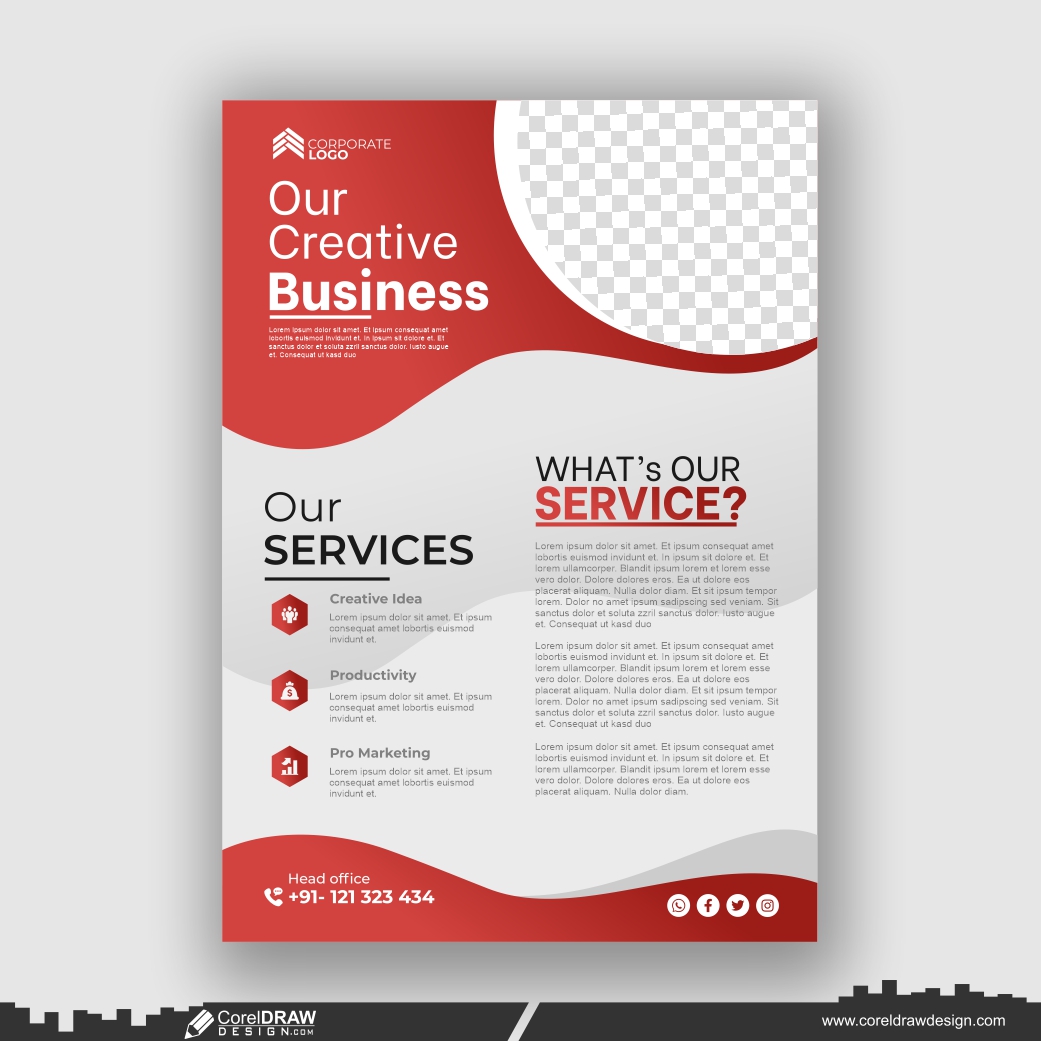 company flyer vector design premium