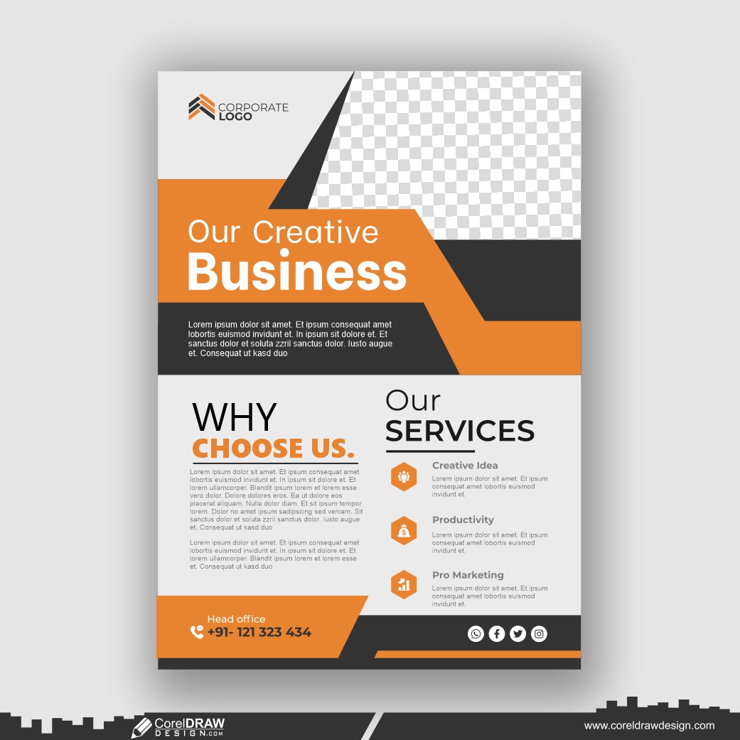 company flyer vector design premium CDR