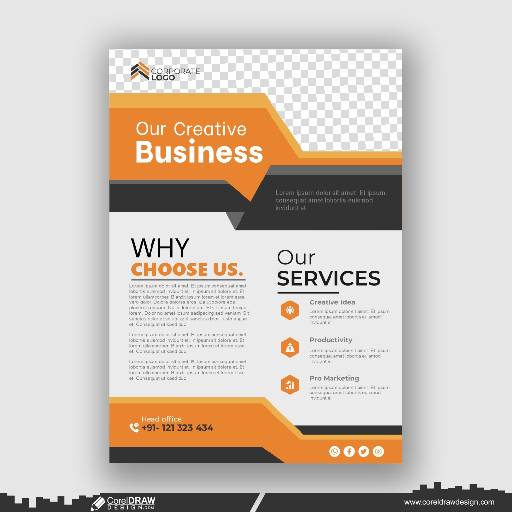 company flyer vector design premium CDR template