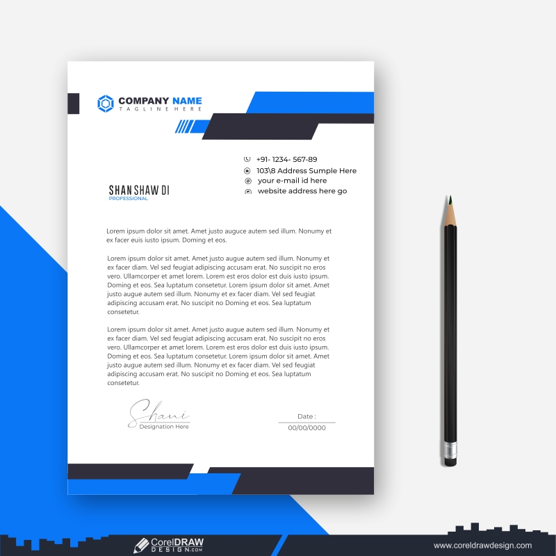 company letterhead design download vector