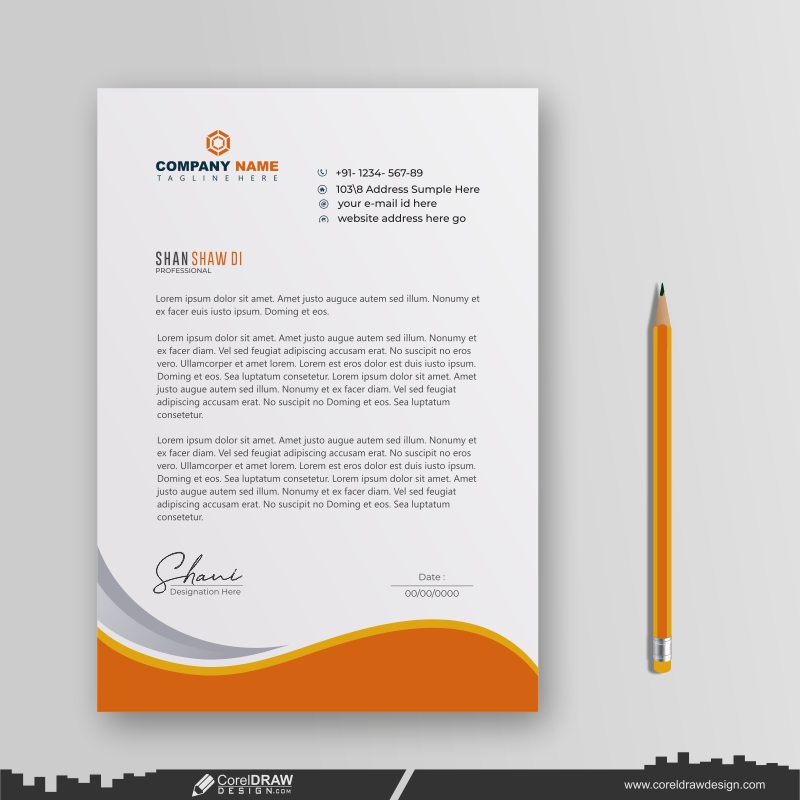 company letterhead template latest design CDR