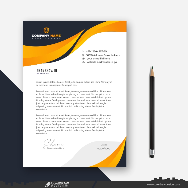 company letterhead template vector download design