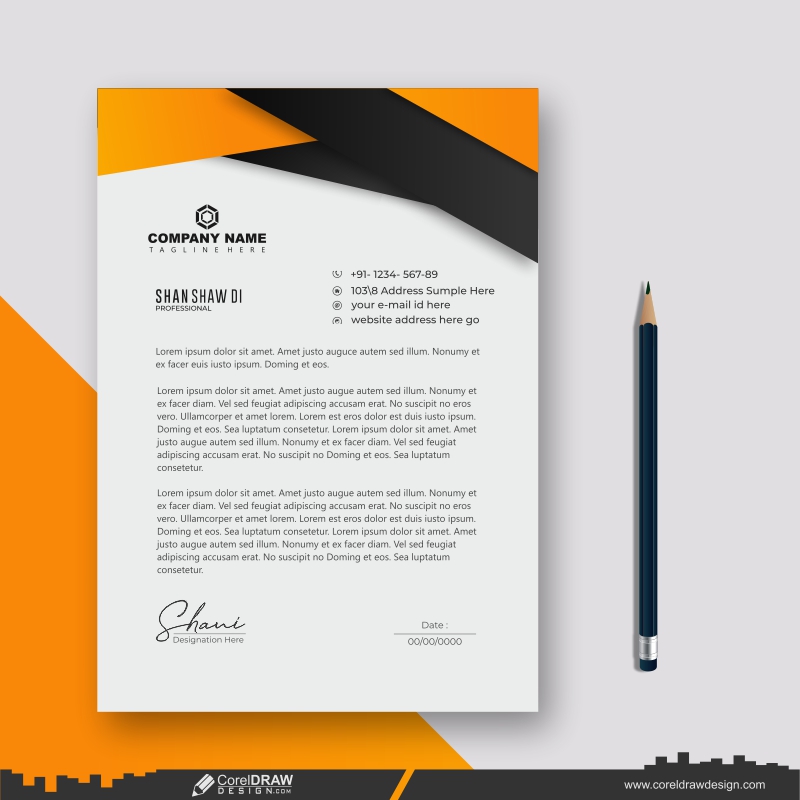 company presentation business letterhead template design