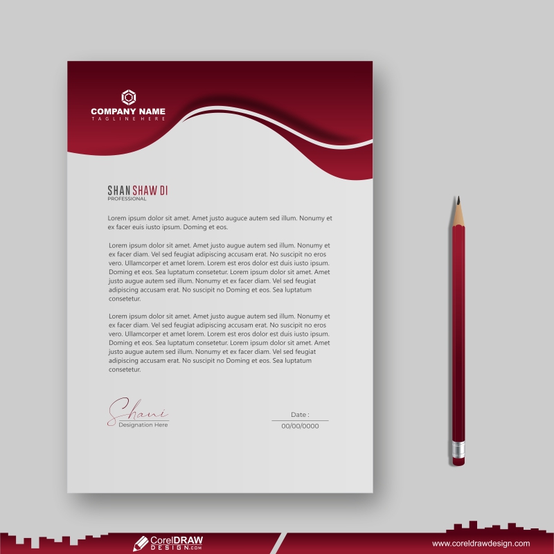 company presentation theme background letterhead design CDR